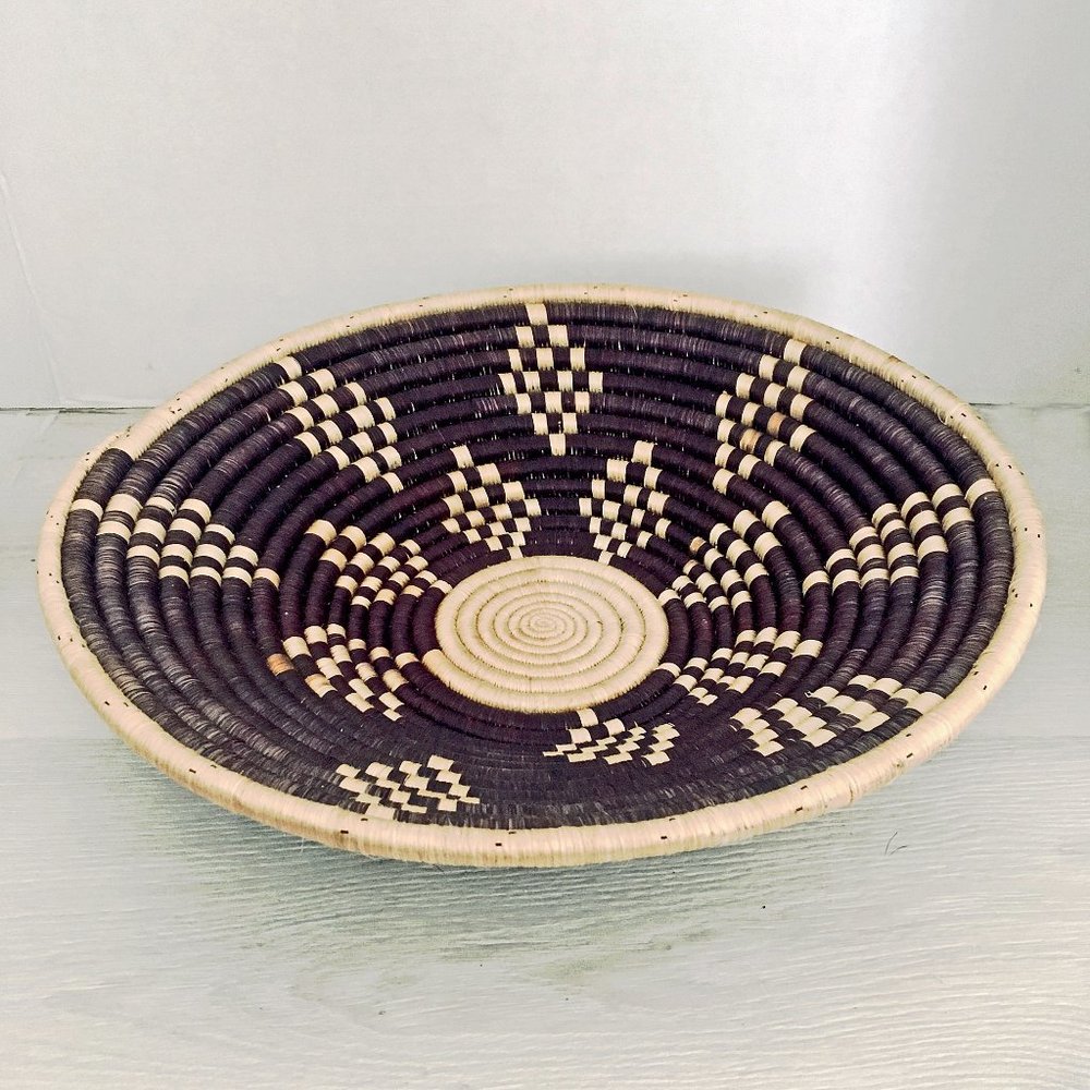 African Coil Basket Bowl Wall Hanging Decor